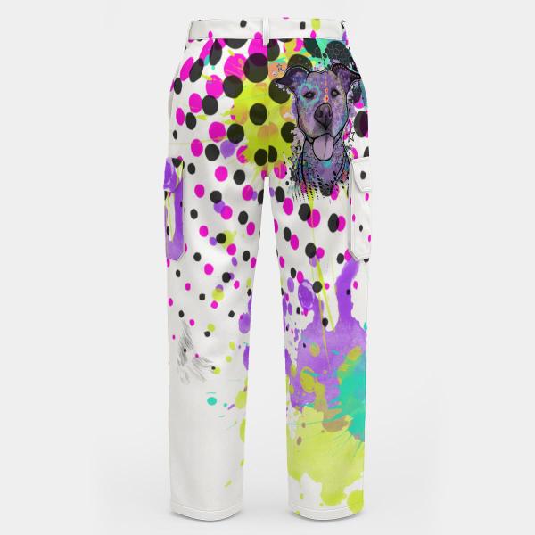 Cargohose mit Mäusi - Hose, lang oder kurz, bunt, 100% Polyester, Grösse S-5XL, fester Stoff, Normale Passform, SOKA, Listenhund, AmStaff, Staff, Staffordshire, PitBull, Pit